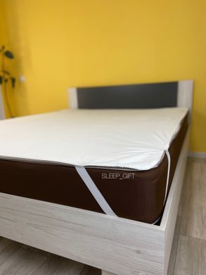 Наматрацник махровий водонепроникний з еластичними стрічками по кутам, Білий, 80 х 190