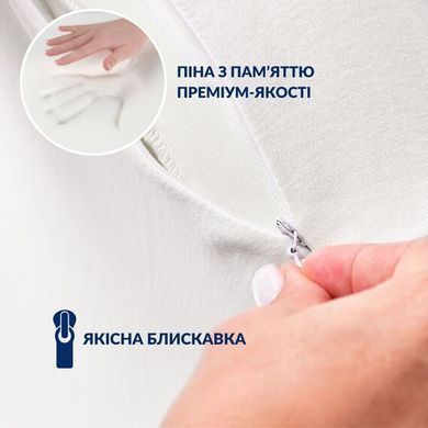 Подушка ортопедична м'ятна CloudTherapy 40х65 см з наволочкою на блискавці