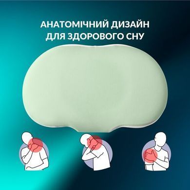 Подушка ортопедична м'ятна CloudTherapy 40х65 см з наволочкою на блискавці