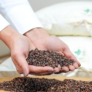Подушка з гречаною лузгою ORGANIC, молочний, 40х40