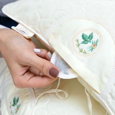 Подушка з гречаною лузгою ORGANIC, молочний, 40х40
